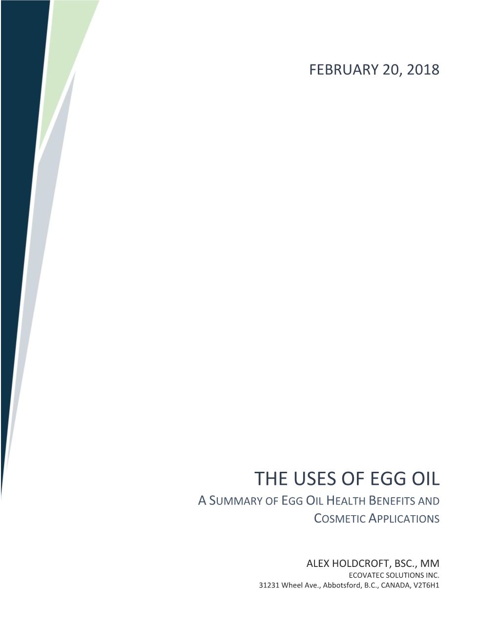 The Uses of Egg Oil a Summary of Egg Oil Health Benefits and Cosmetic Applications