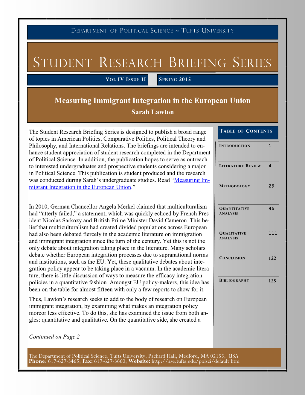 Student Research Briefing Series