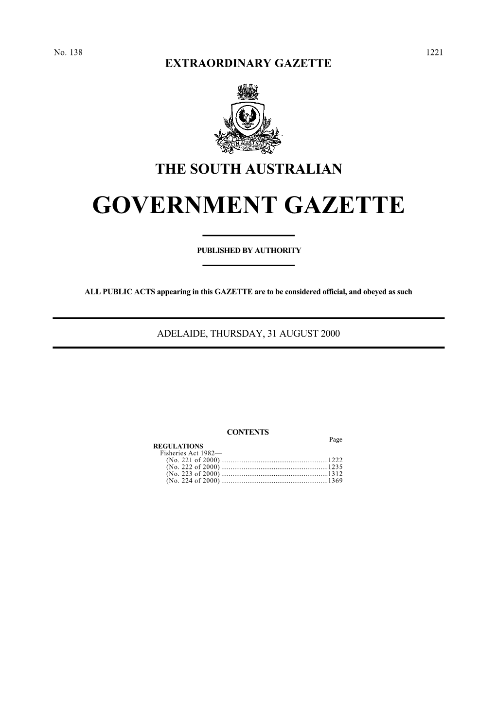 Government Gazette