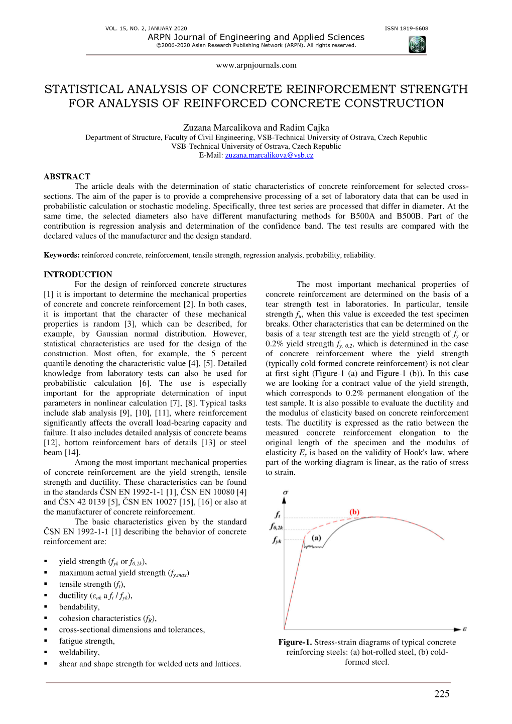 Statistical Analysis of Concrete Reinforcement Strength for Analysis of Reinforced Concrete Construction