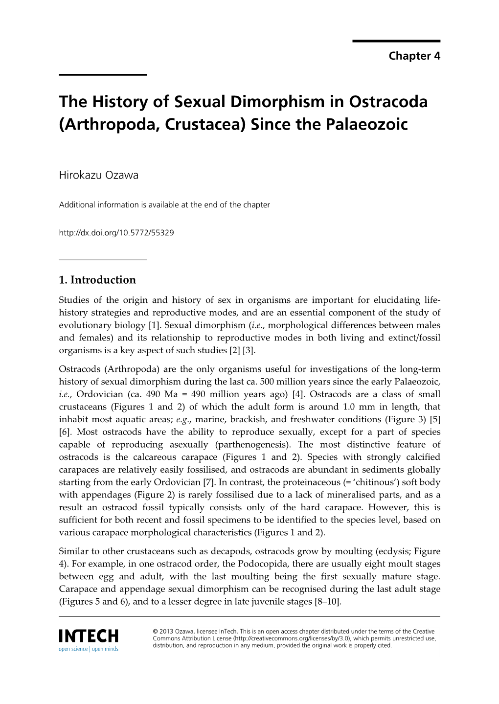 The History of Sexual Dimorphism in Ostracoda (Arthropoda, Crustacea) Since the Palaeozoic