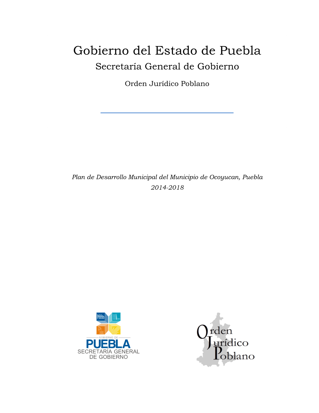Plan De Desarrollo Municipal Del Municipio De Ocoyucan Puebla