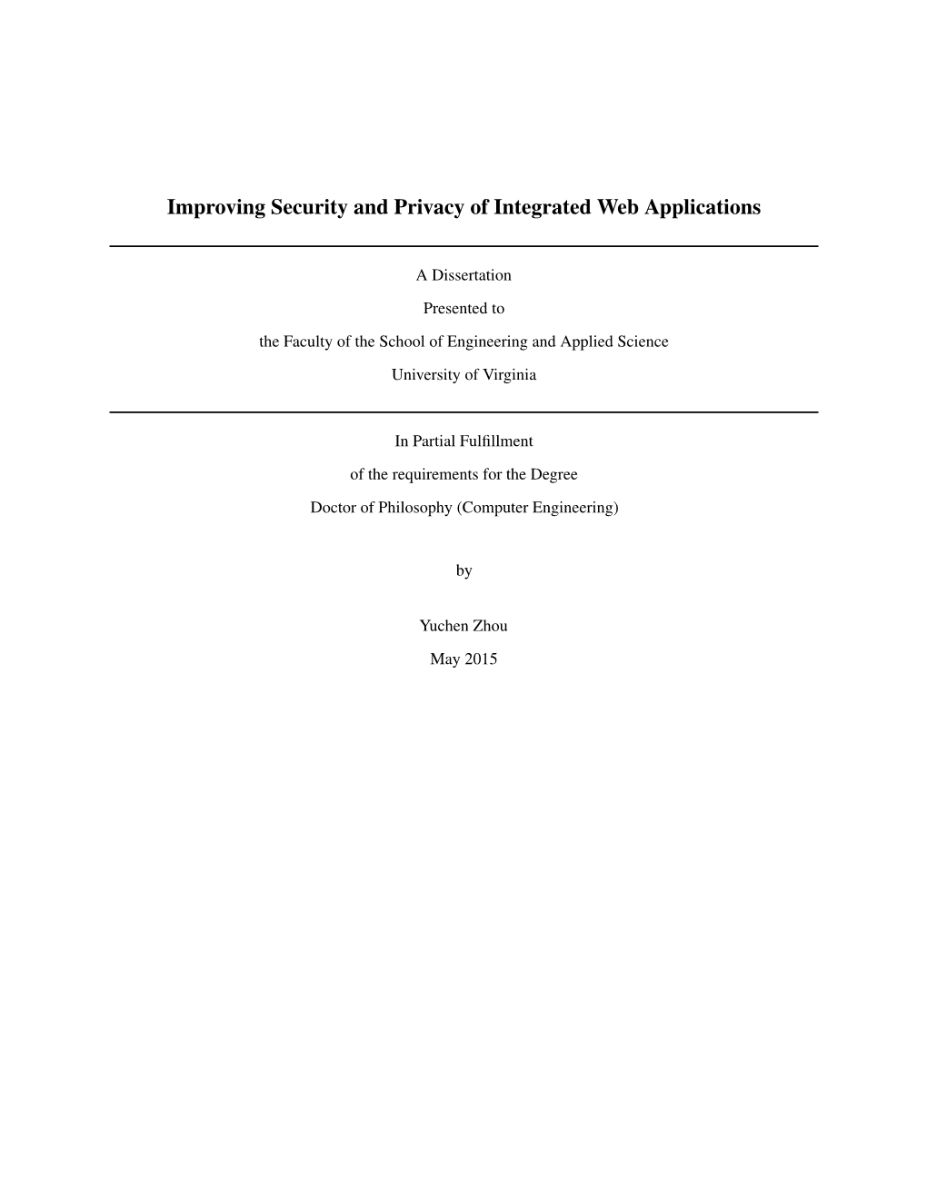 Improving Security and Privacy of Integrated Web Applications