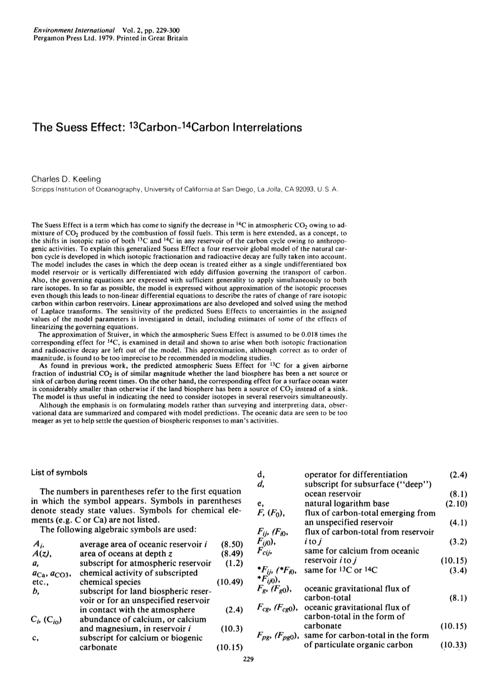 The Suess Effect: 13Carbon-14Carbon Interrelations