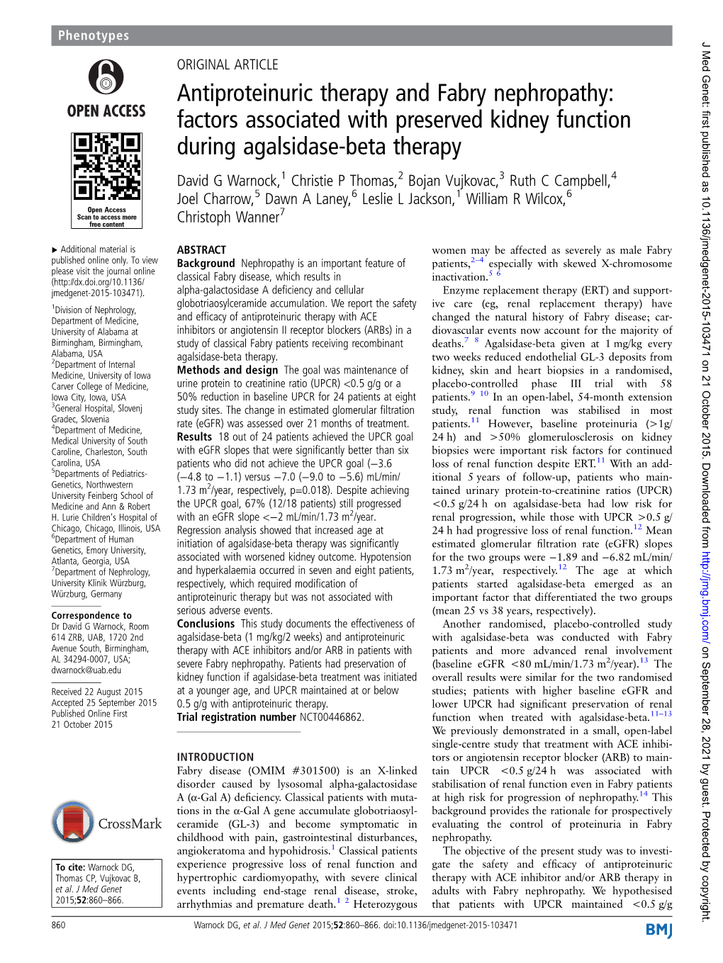 Antiproteinuric Therapy and Fabry Nephropathy