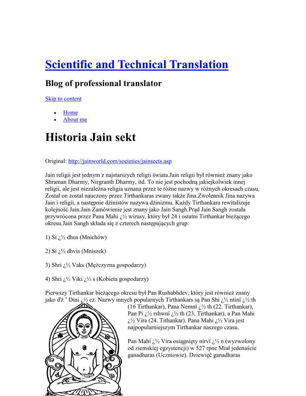 Scientific and Technical Translation Historia Jain Sekt