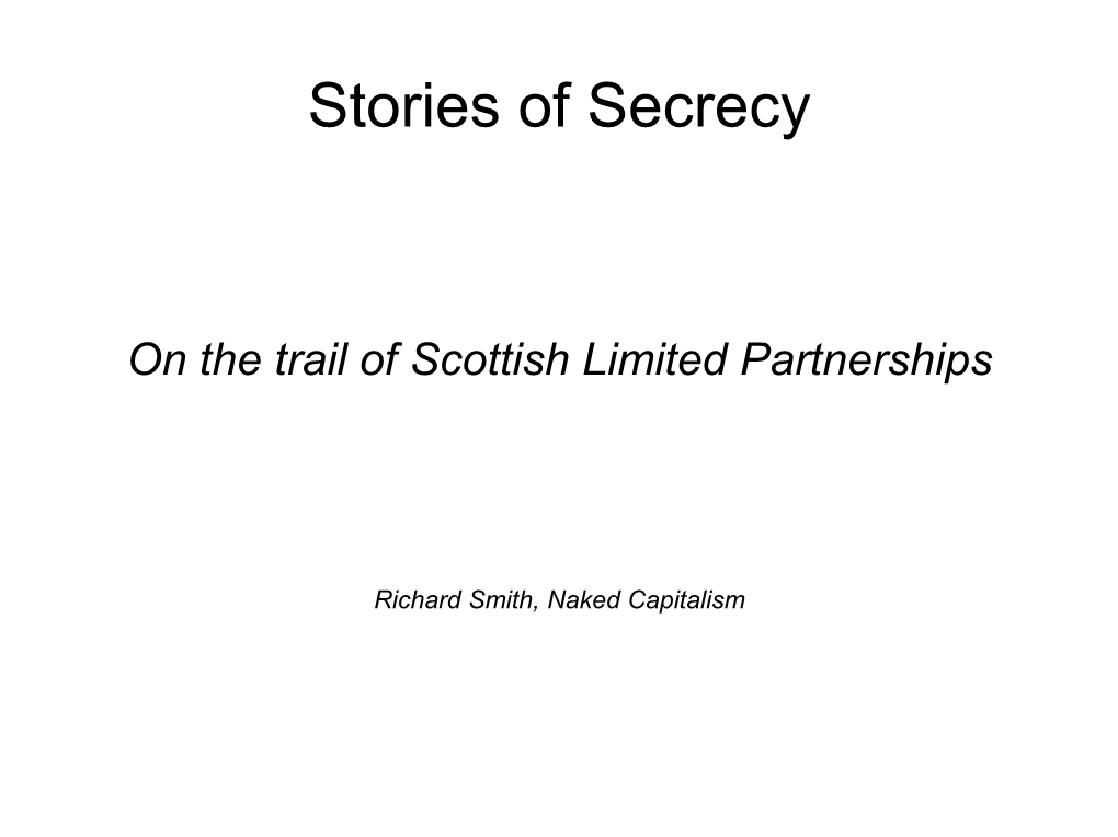 Stories of Secrecy
