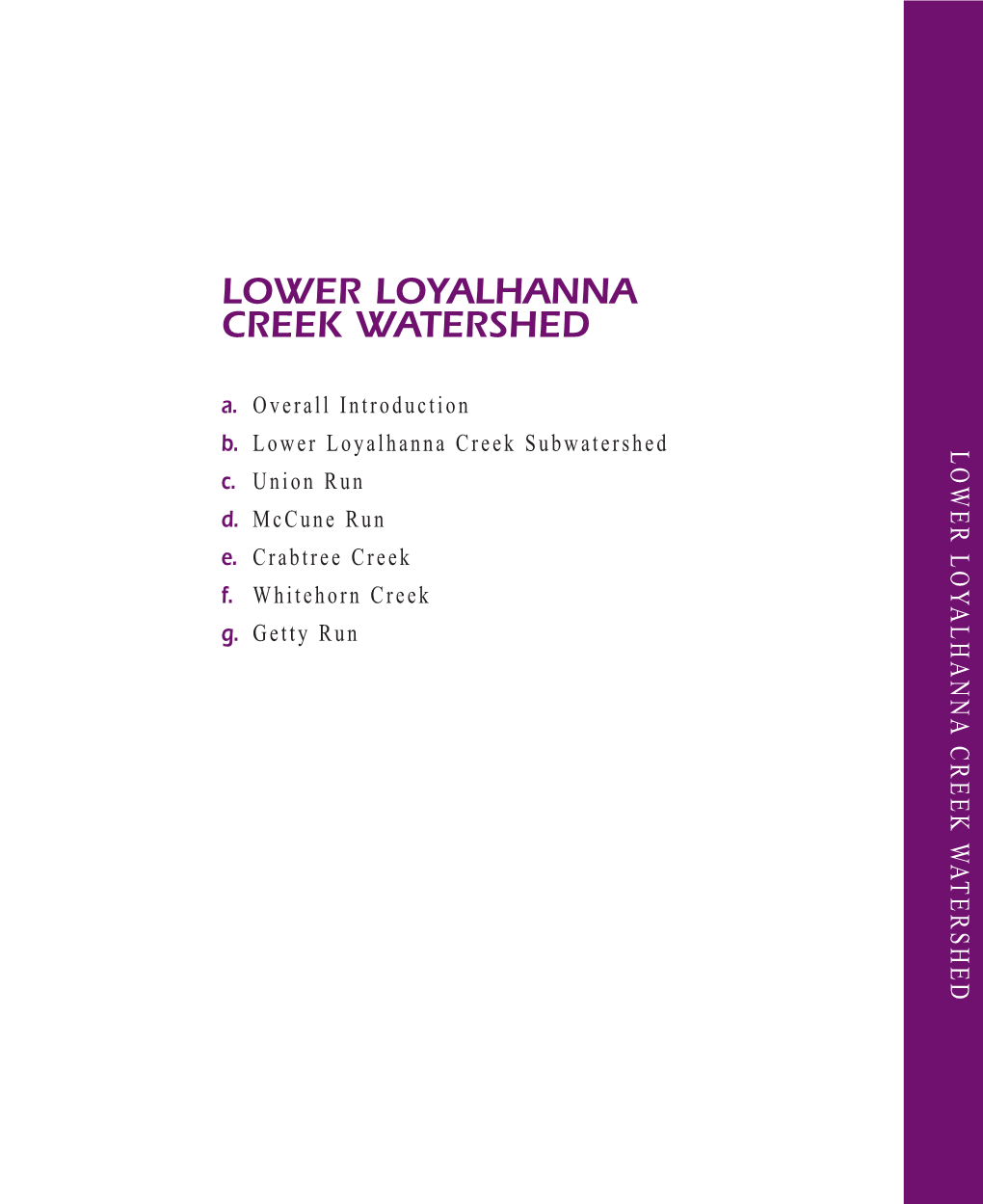 Lower Loyalhanna Creek Watershed