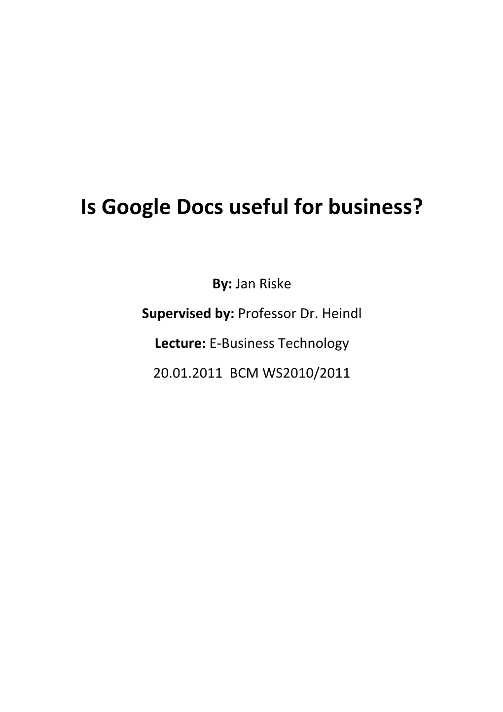 Is Google Docs Useful for Business?