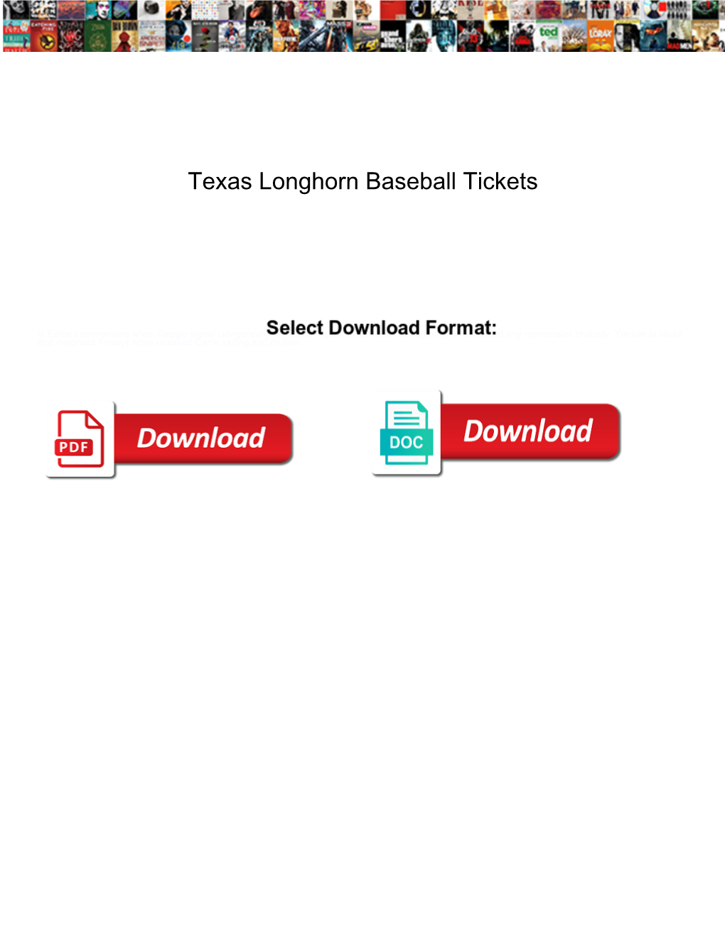 Texas Longhorn Baseball Tickets