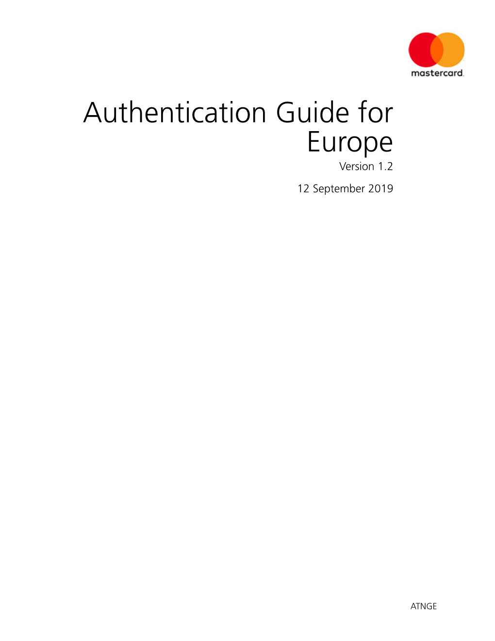Authentication Guide for Europe Version 1.2 12 September 2019