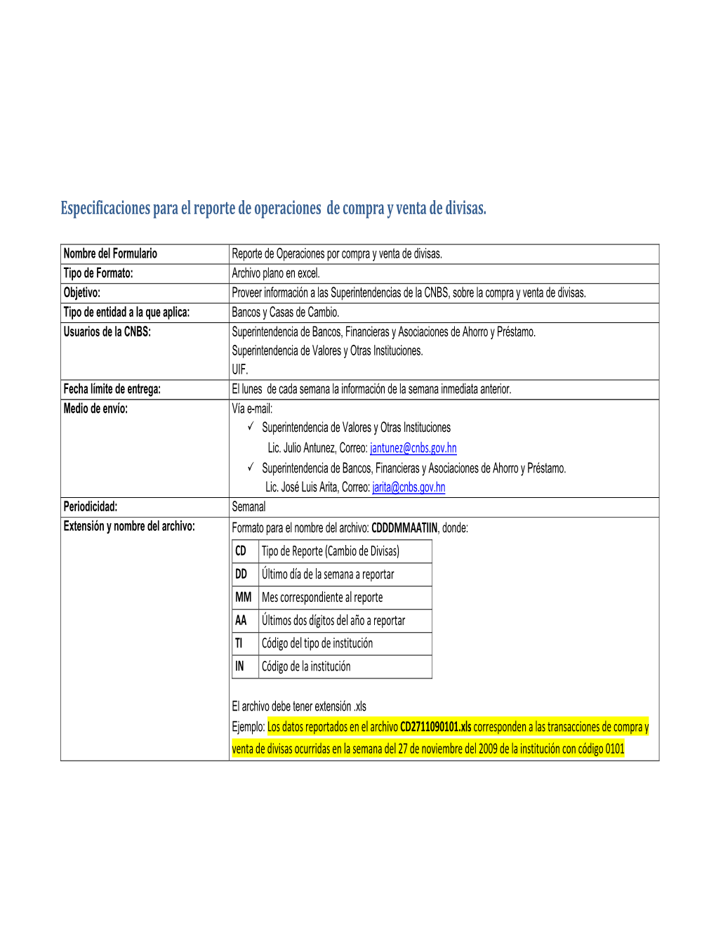 Especificaciones Para El Reporte De Operaciones De Compra Y Venta De Divisas