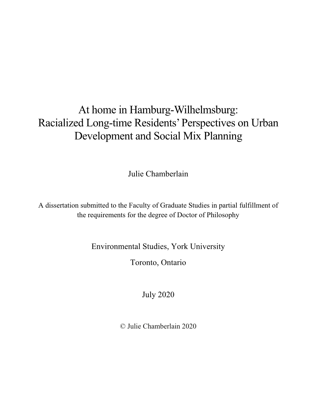 At Home in Hamburg-Wilhelmsburg: Racialized Long-Time Residents’ Perspectives on Urban Development and Social Mix Planning