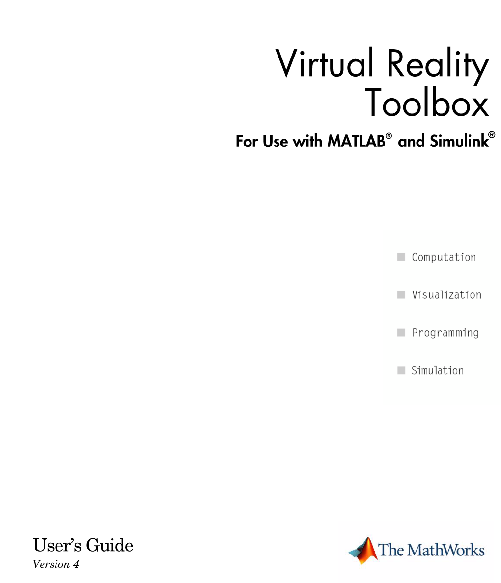 Virtual Reality Toolbox User's Guide