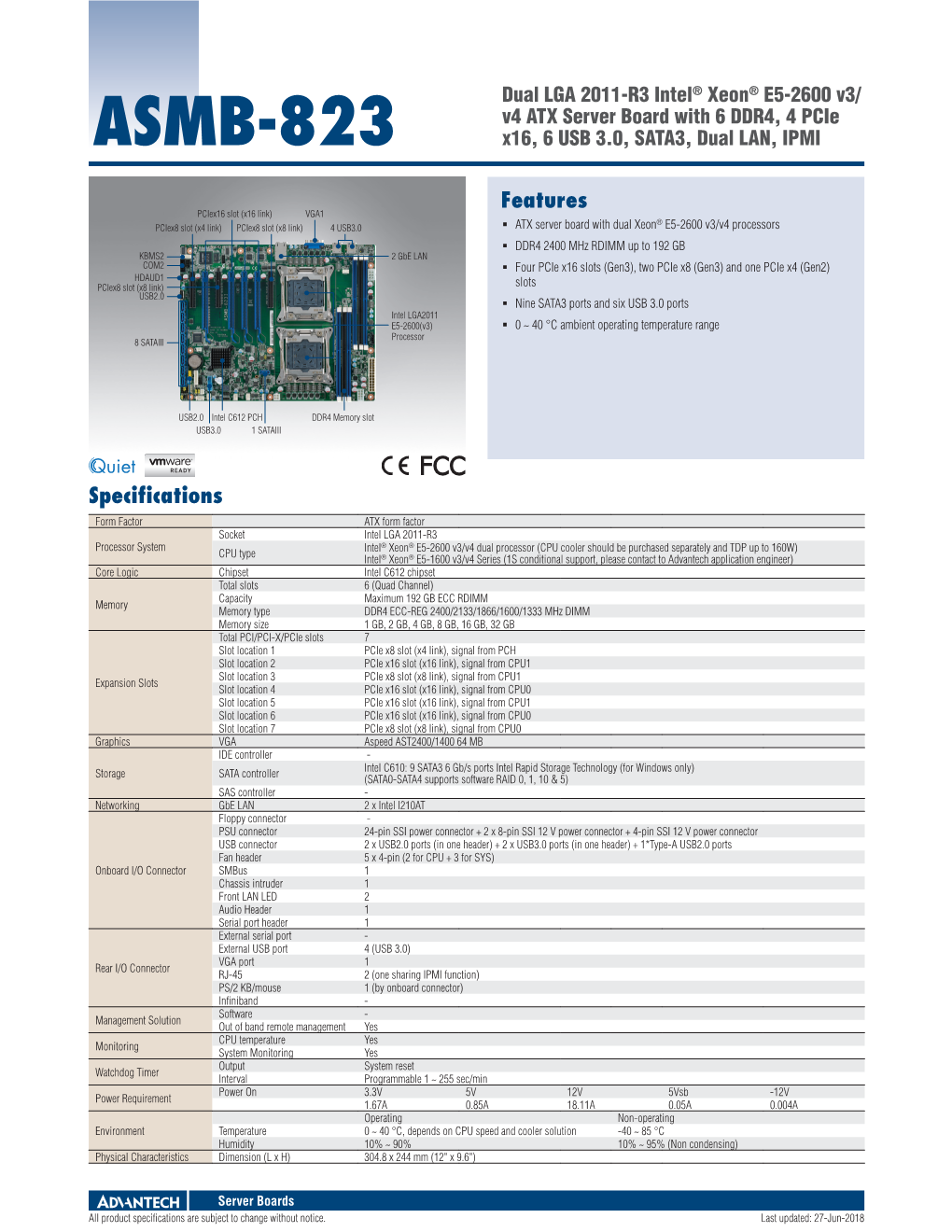 ASMB-823 X16, 6 USB 3.0, SATA3, Dual LAN, IPMI