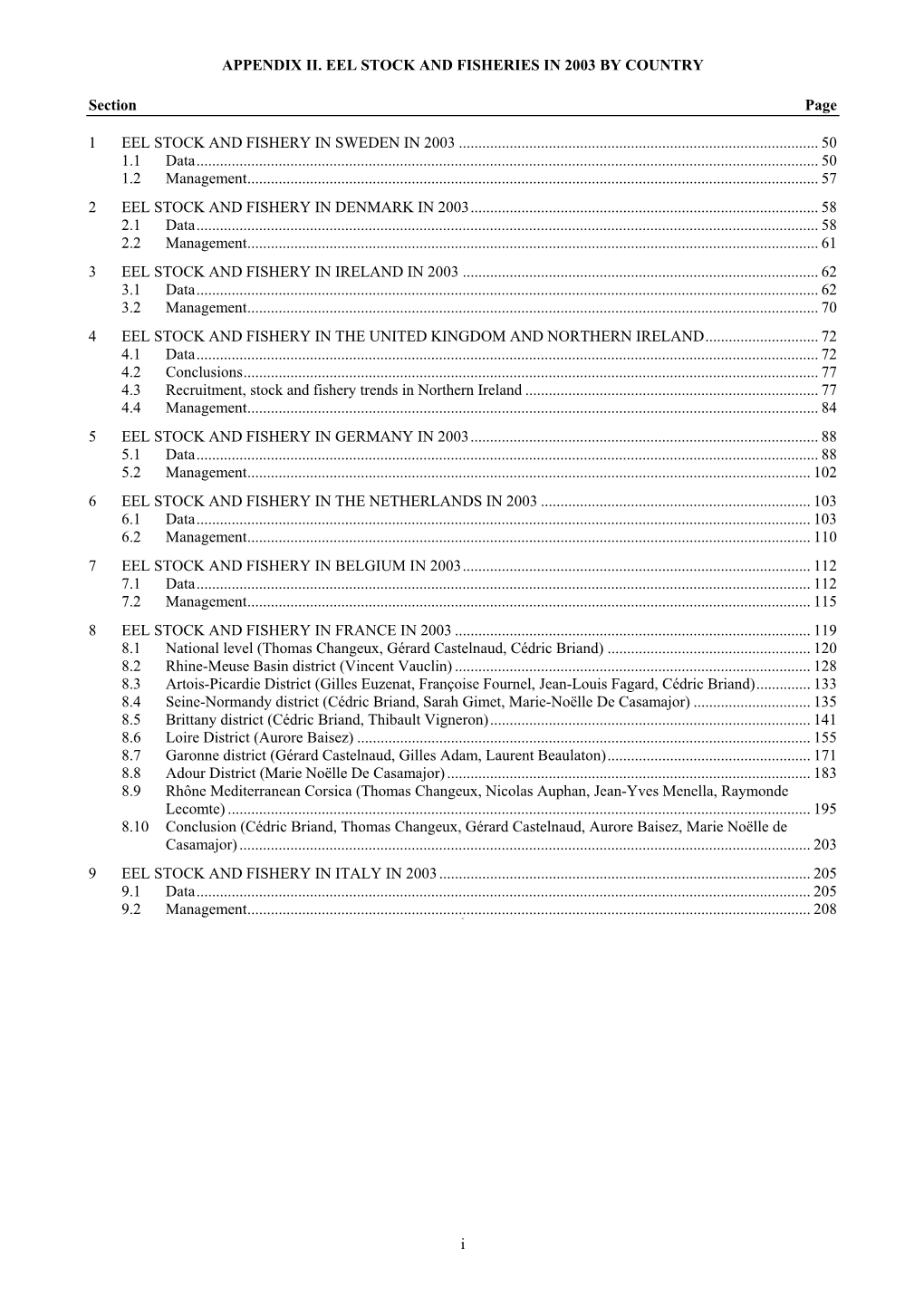 Report on Eel Stock and Fishery in Sweden, 2003