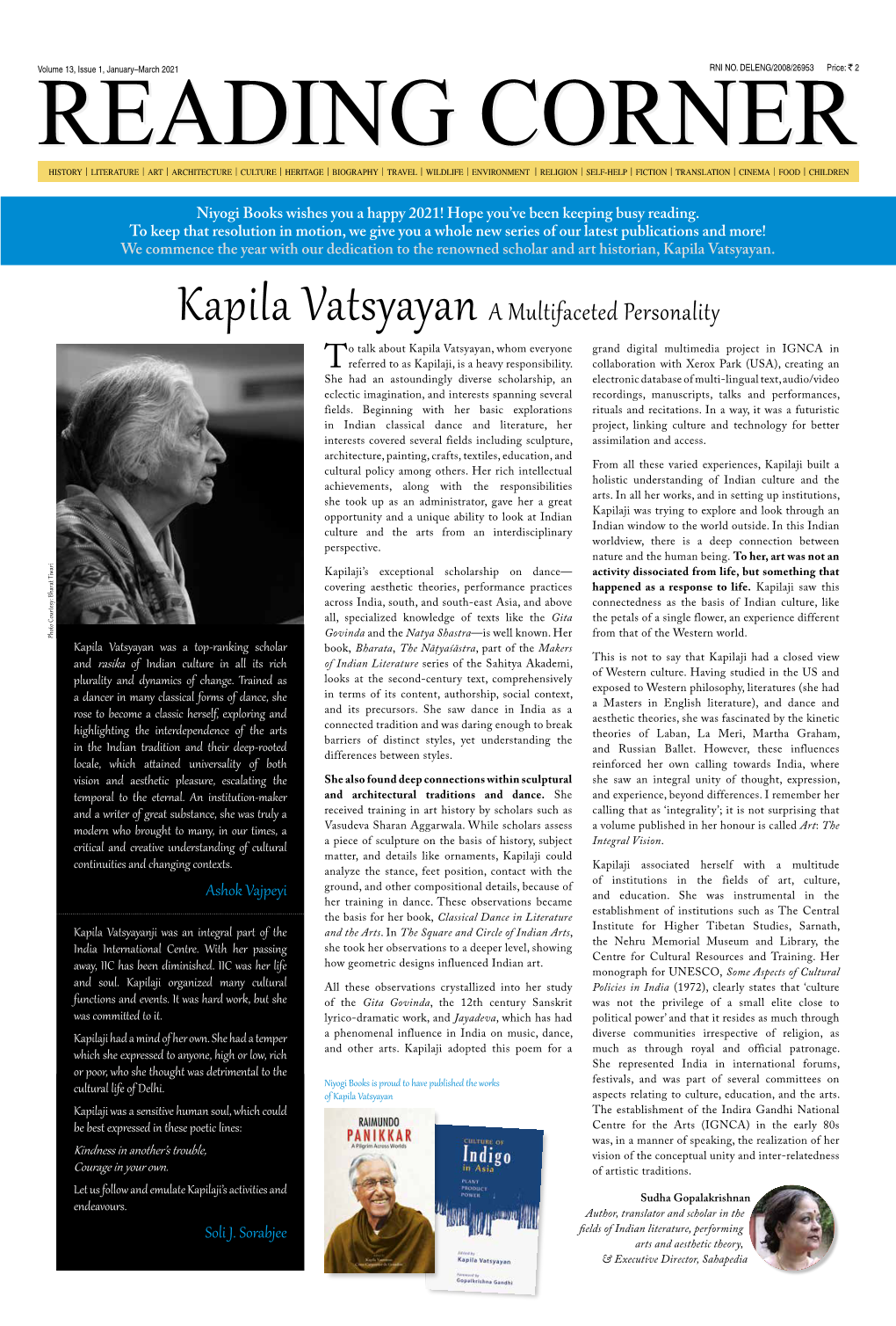 Kapila Vatsyayan a Multifaceted Personality