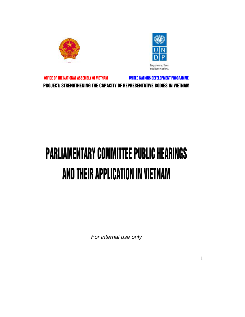 Parliamentary Committee Public Hearings and Their Application in Vietnam