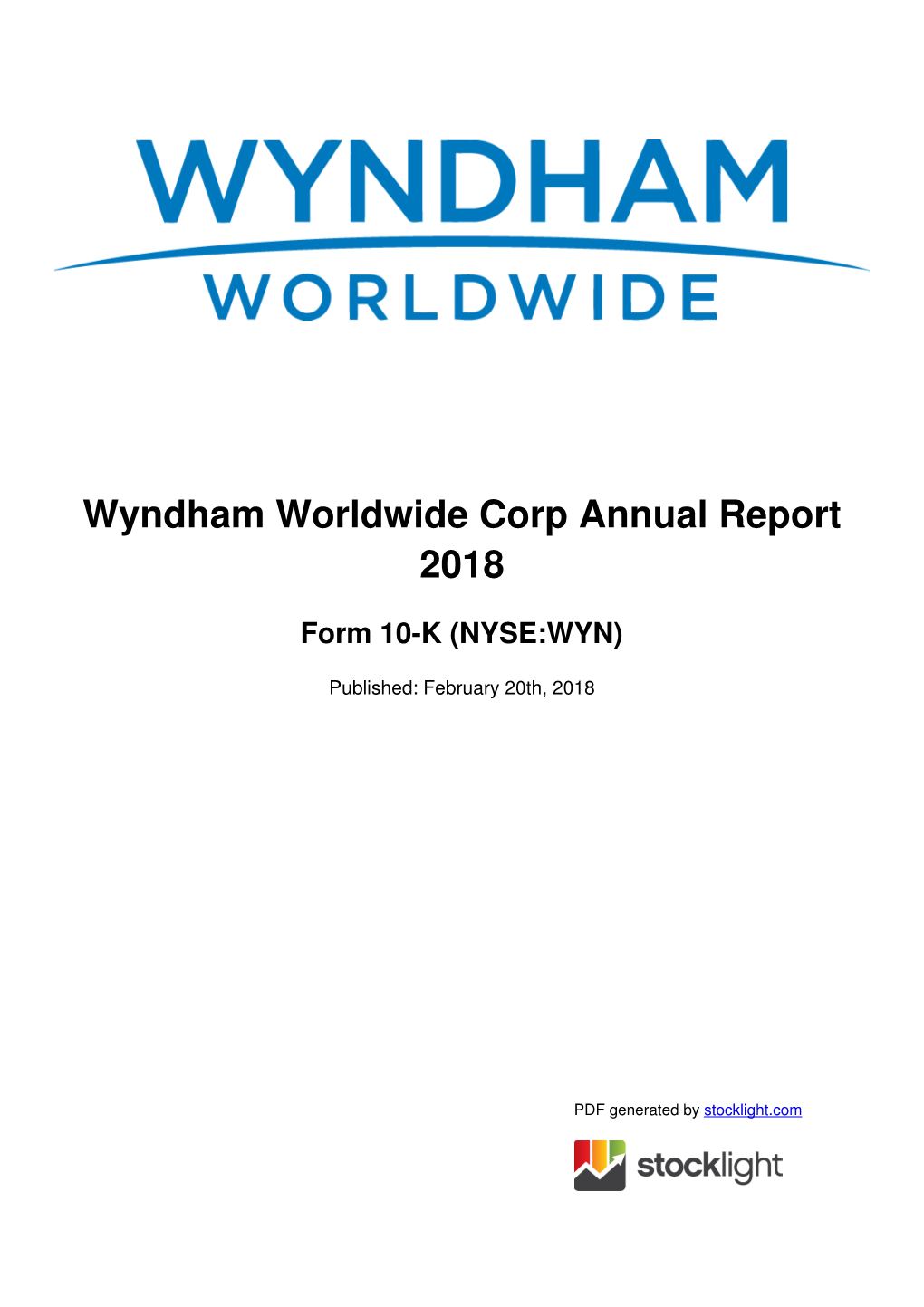 Wyndham Worldwide Corp Annual Report 2018