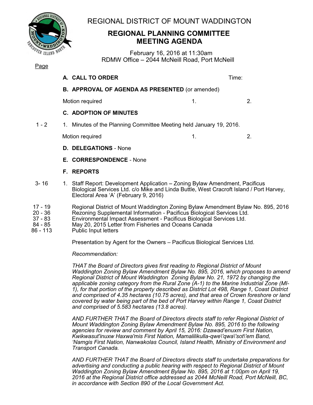 Regional District of Mount Waddington Regional