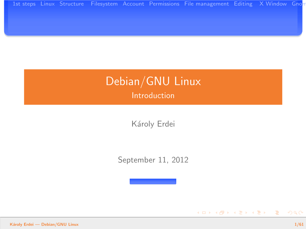Debian/GNU Linux Introduction