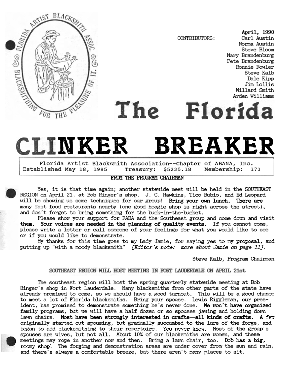 NKEIR BREAKER Florida Artist Blacksmith Association--Chapter of ABANA, Inc