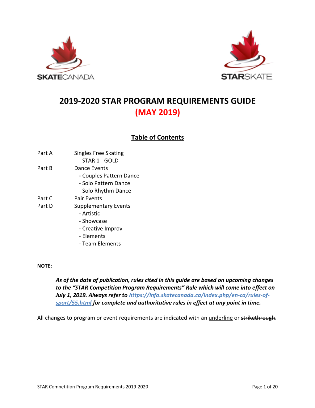 2019-2020 Star Program Requirements Guide (May 2019)