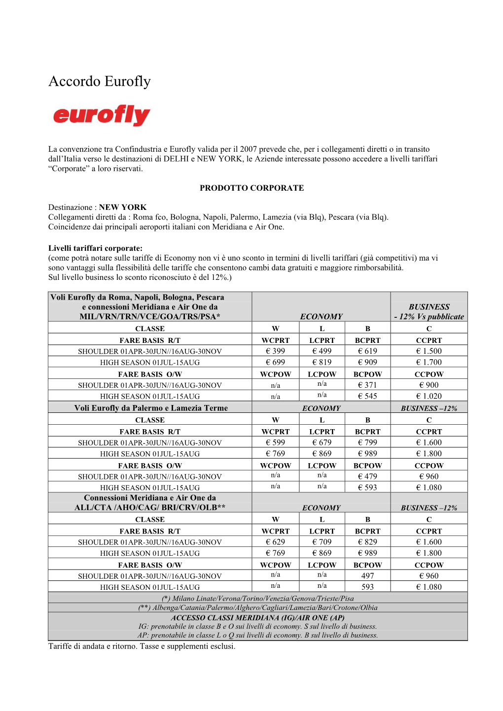 Accordo Eurofly