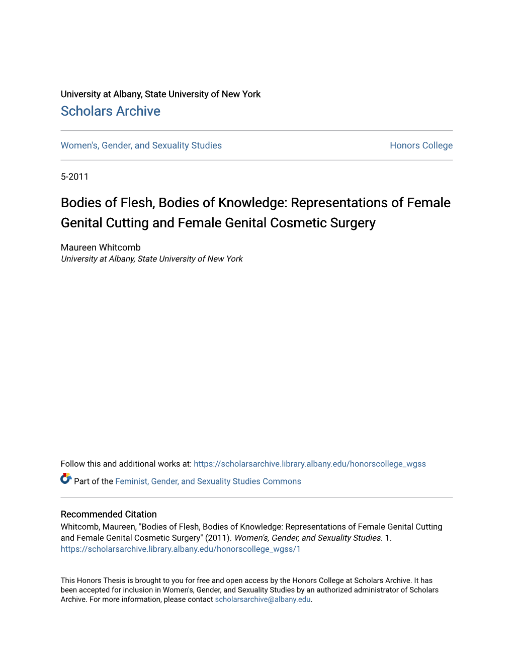 Bodies of Flesh, Bodies of Knowledge: Representations of Female Genital Cutting and Female Genital Cosmetic Surgery