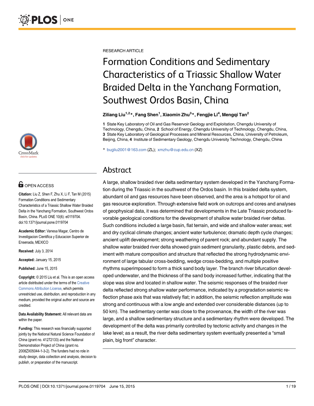 Formation Conditions and Sedimentary Characteristics of a Triassic Shallow Water Braided Delta in the Yanchang Formation, Southwest Ordos Basin, China