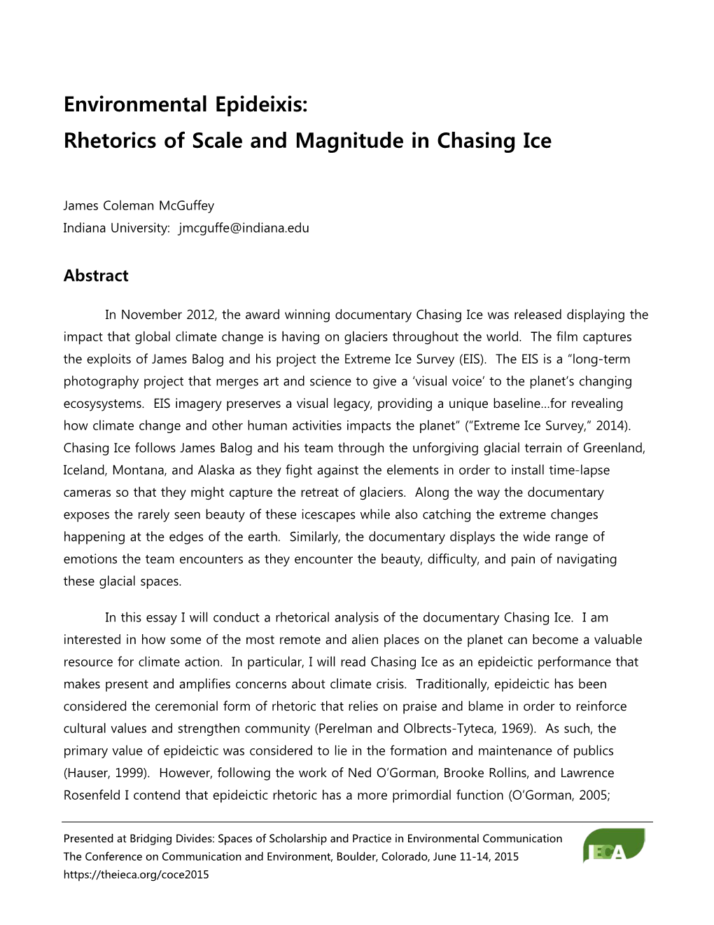 Environmental Epideixis: Rhetorics of Scale and Magnitude in Chasing Ice