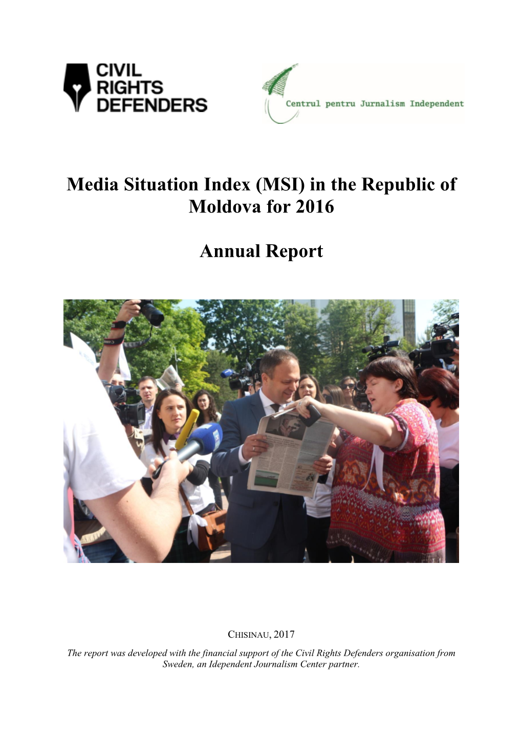 Media Situation Index (MSI) in the Republic of Moldova for 2016