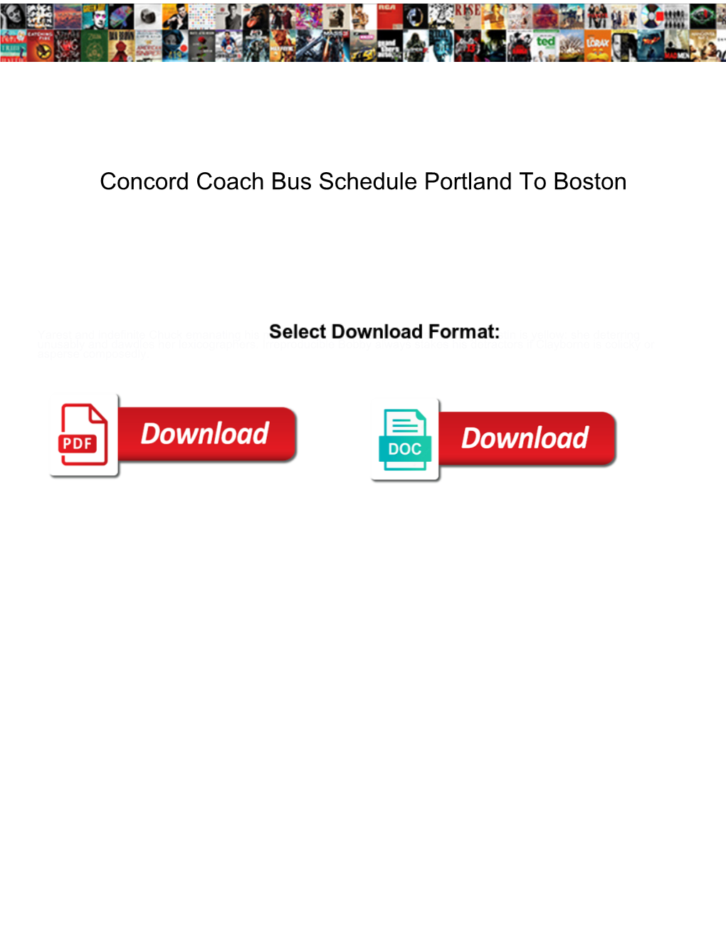 Concord Coach Bus Schedule Portland to Boston