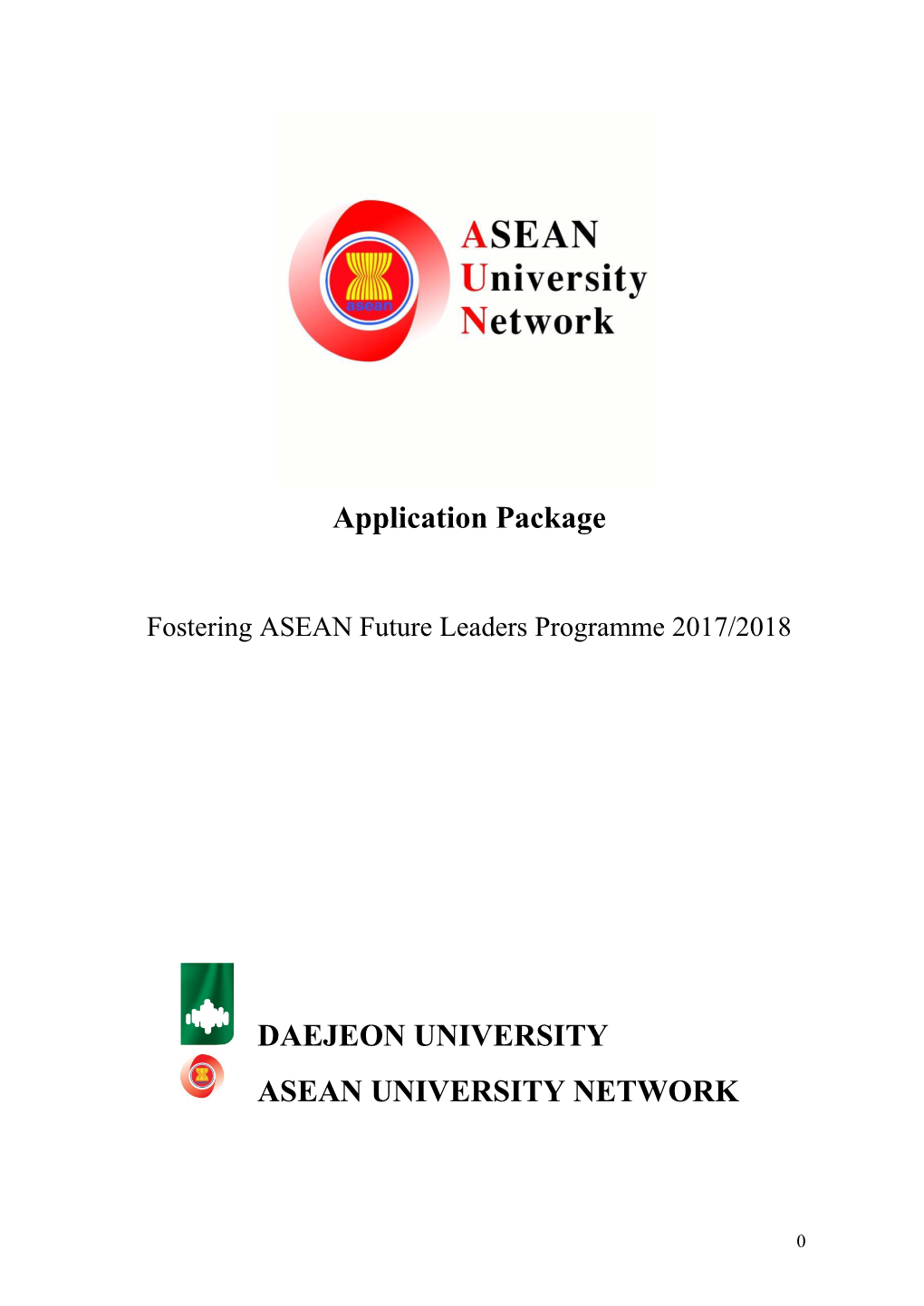 Application Package DAEJEON UNIVERSITY ASEAN UNIVERSITY