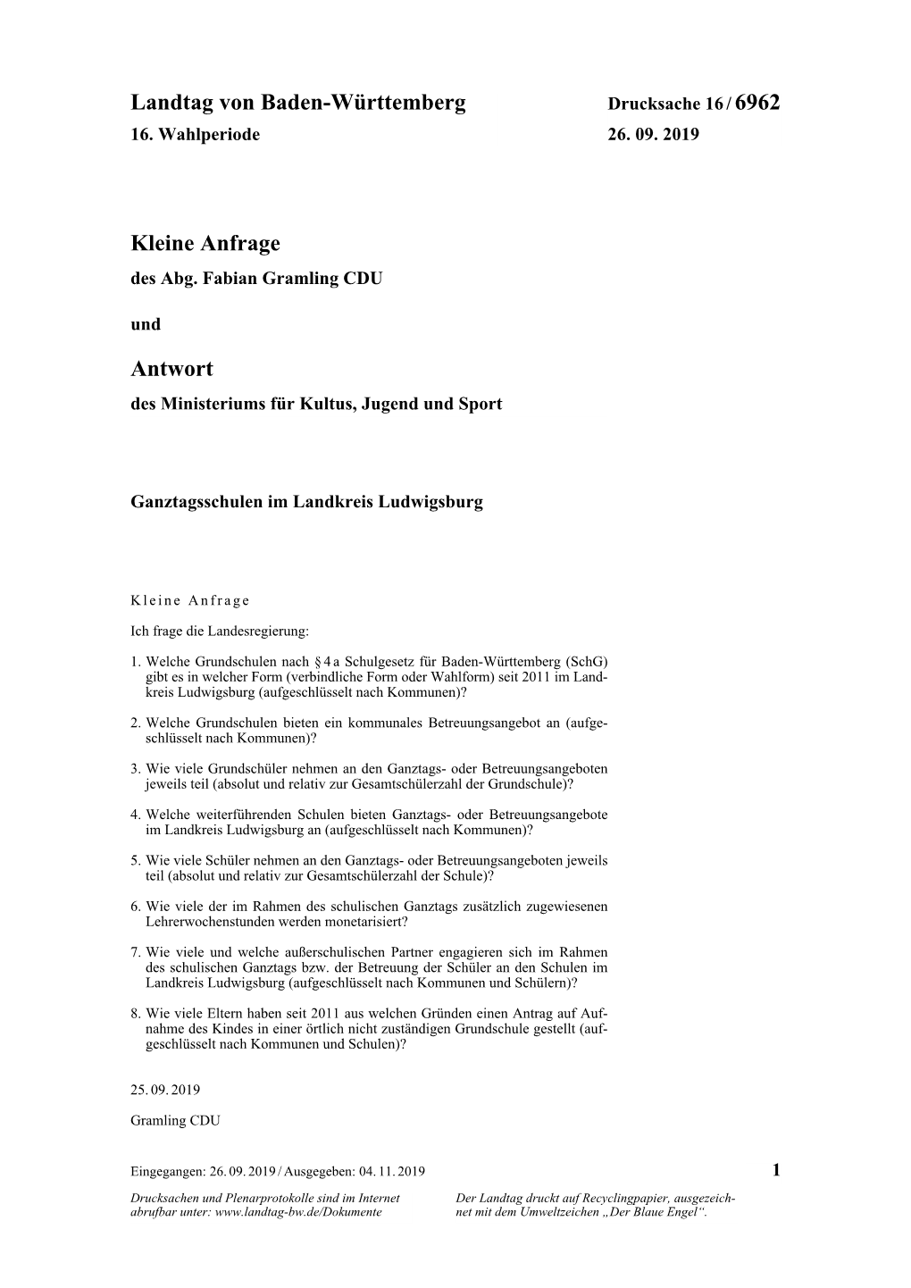 Ganztagsschulen Im Landkreis Ludwigsburg