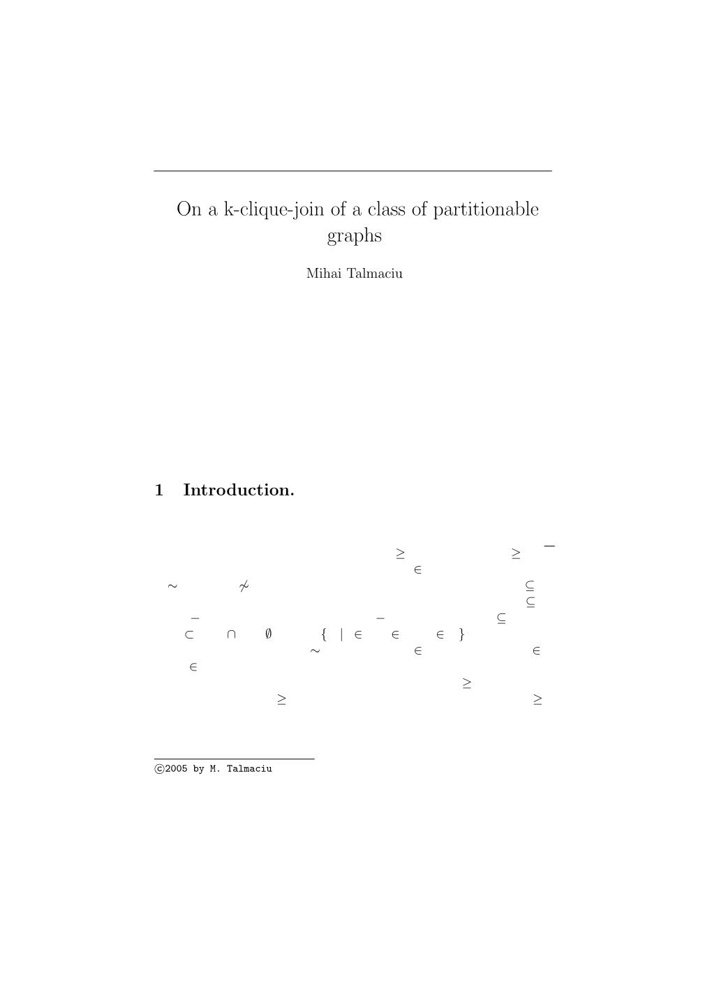 On a K-Clique-Join of a Class of Partitionable Graphs