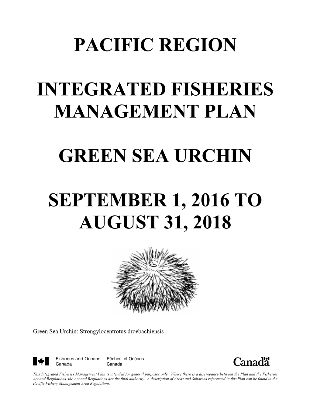 Pacific Region Integrated Fisheries Management Plan