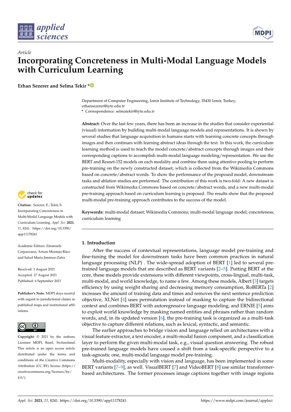 Incorporating Concreteness in Multi-Modal Language Models with Curriculum Learning