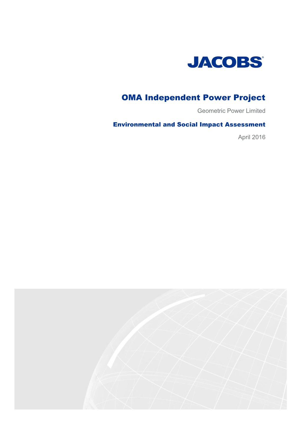 Environmental and Social Impact Assessment April 2016