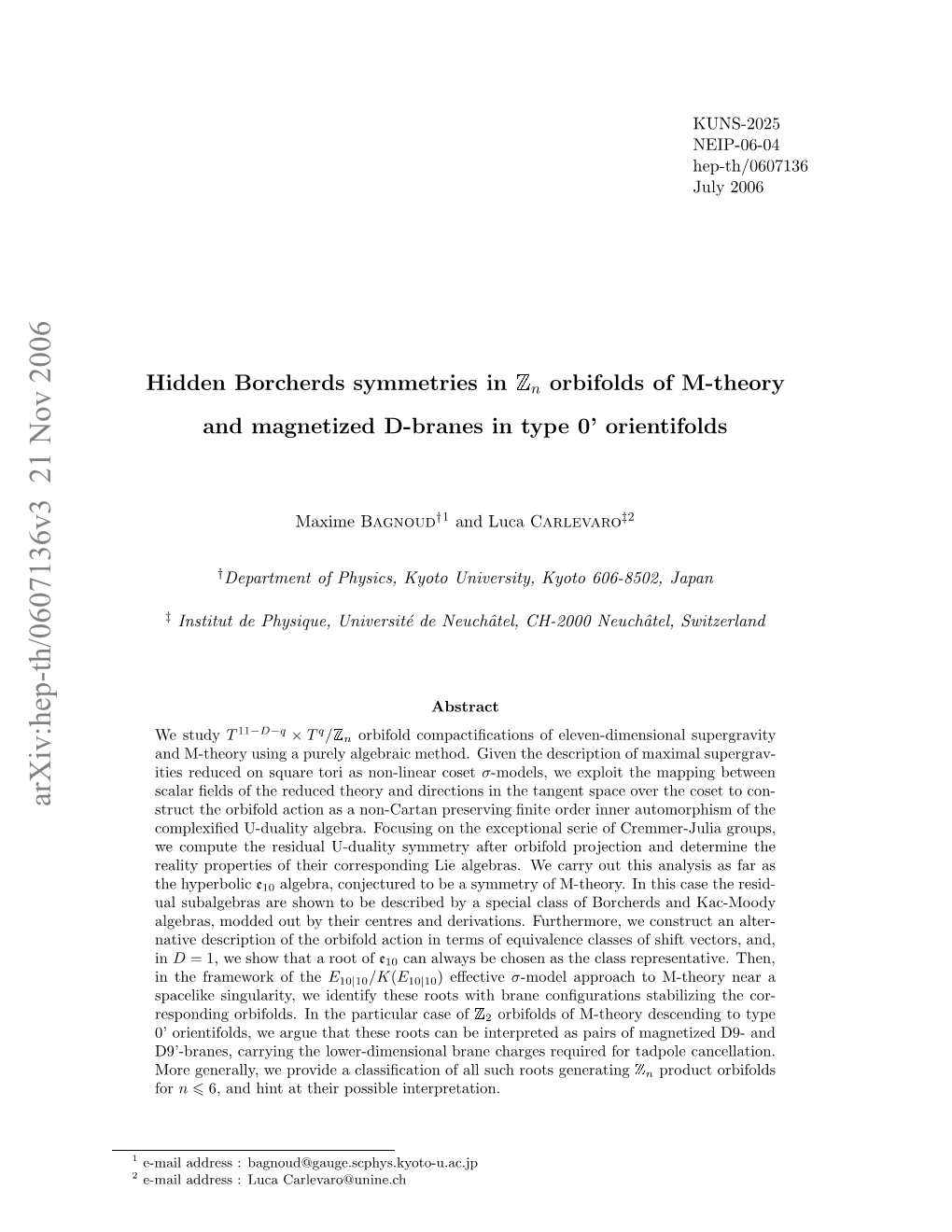 Hidden Borcherds Symmetries in Z N Orbifolds of M-Theory And