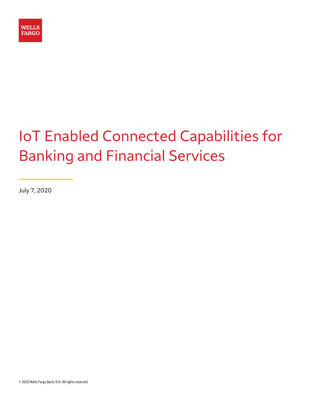 Iot Enabled Connected Capabilities for Banking and Financial Services