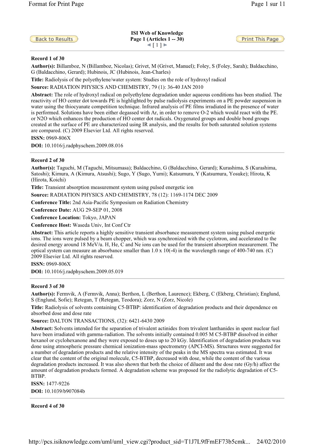 Page 1 Sur 11 Format for Print Page 24/02/2010