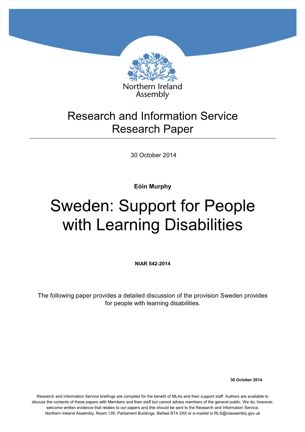 Sweden Support for People with Learning Disabilities