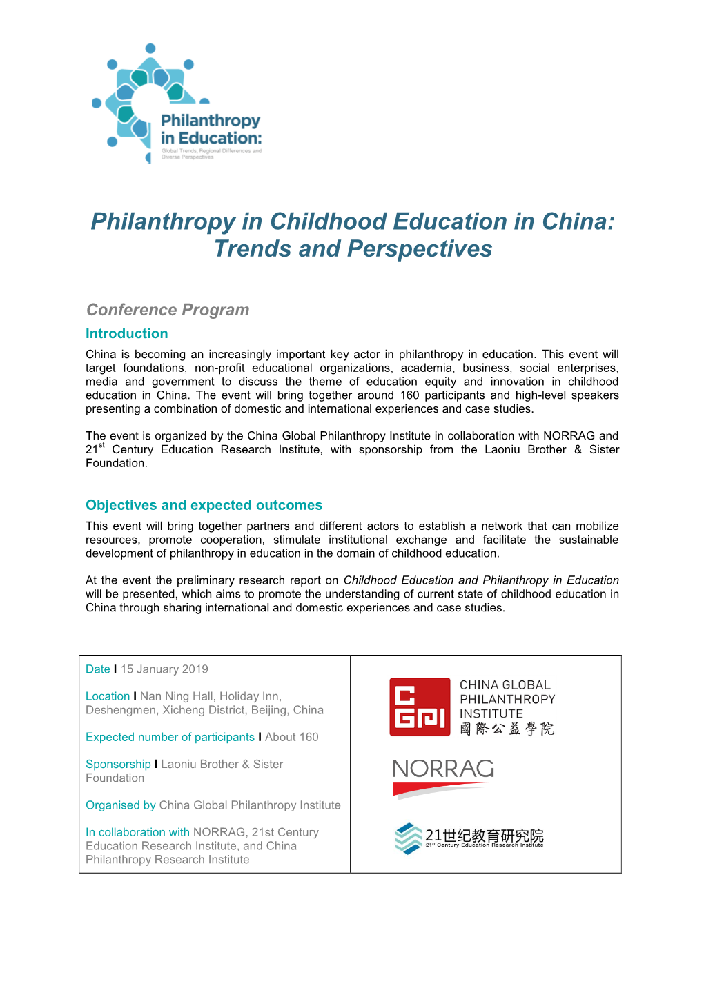Philanthropy in Childhood Education in China: Trends and Perspectives