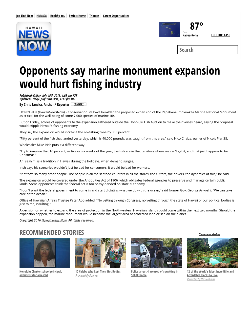 Opponents Say Marine Monument Expansion Would Hurt 䏽滀shing