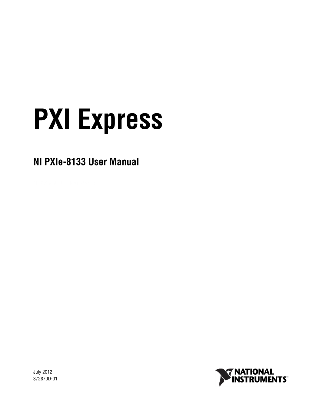 Archived: NI Pxie-8133 User Manual and Specifications