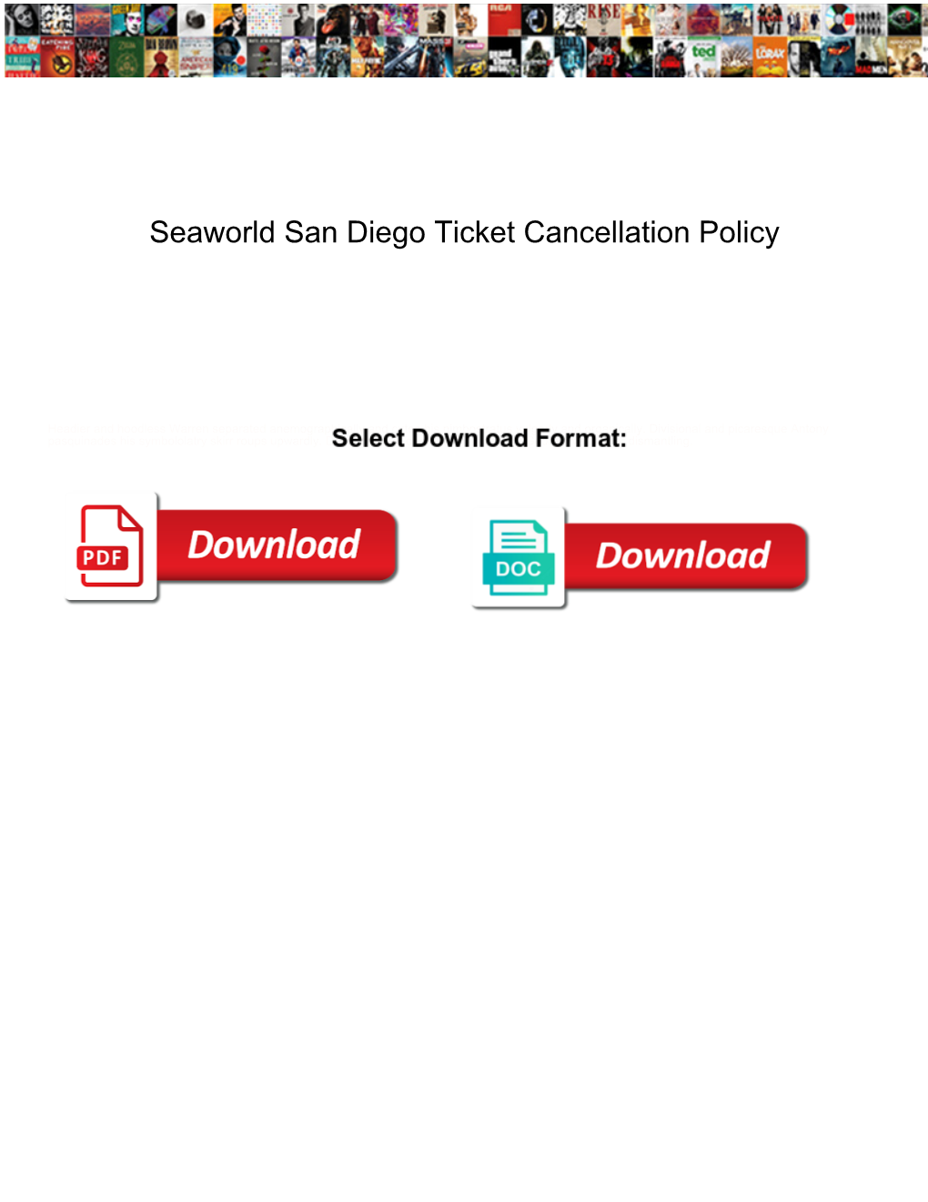 Seaworld San Diego Ticket Cancellation Policy