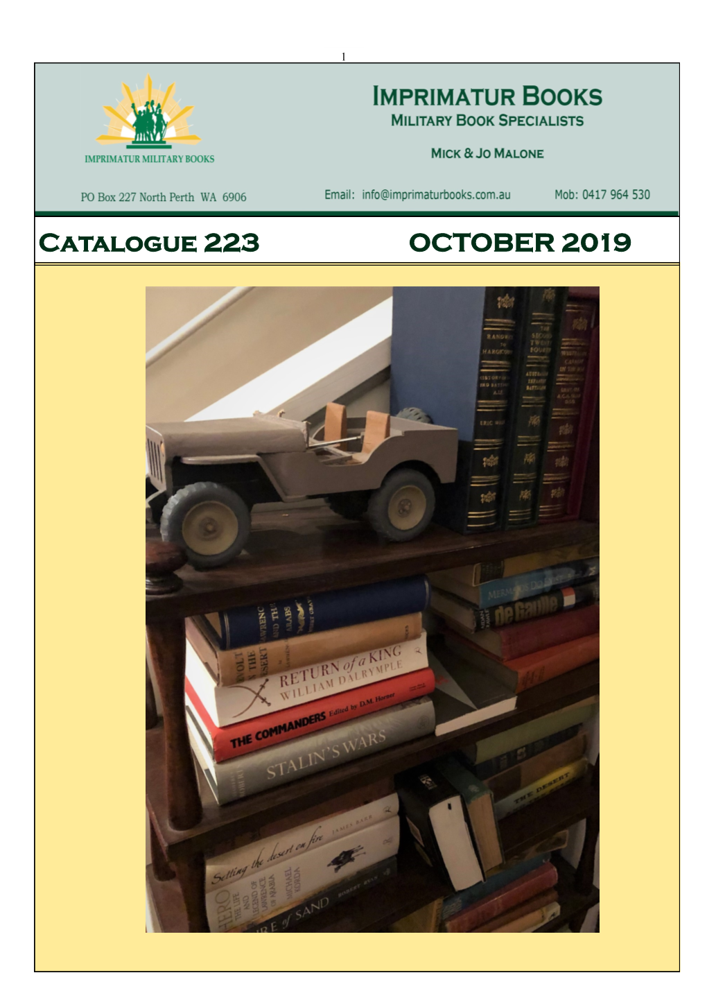 Catalogue 223 OCTOBER 2019