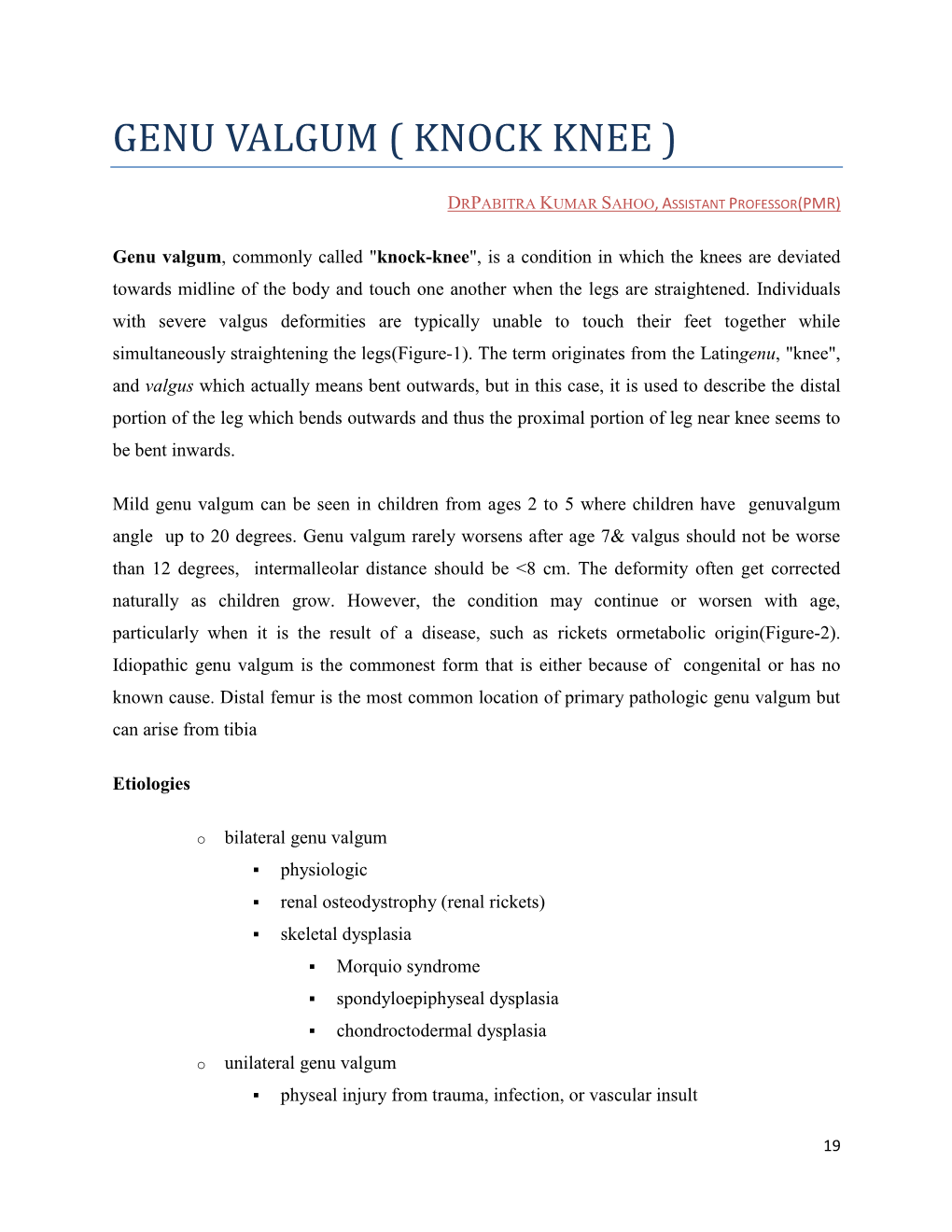 Genu Valgum ( Knock Knee )