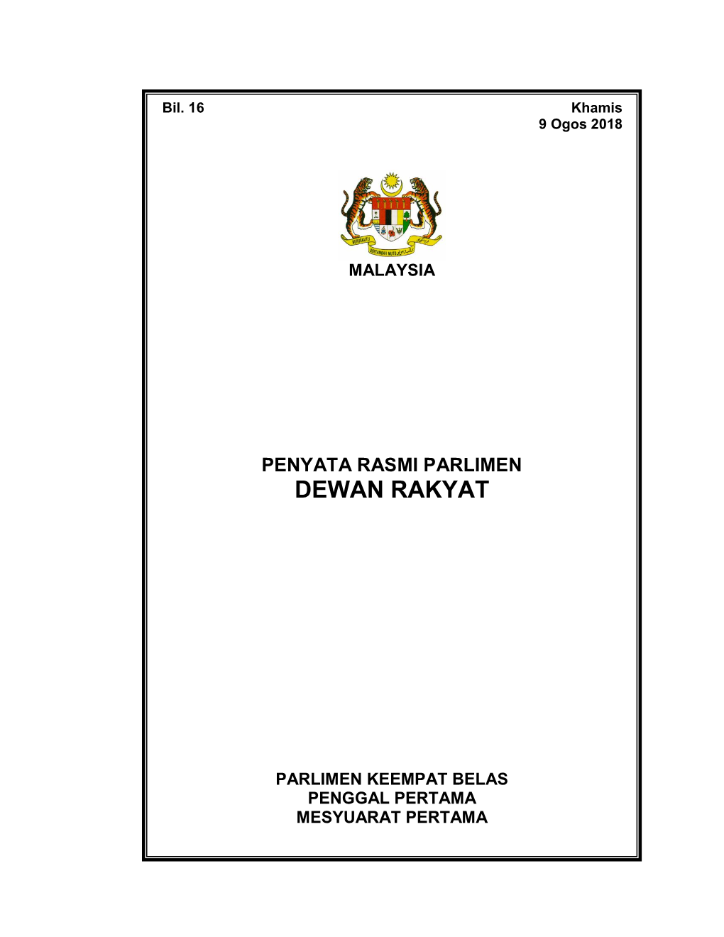 Penyata Rasmi Parlimen Dewan Rakyat